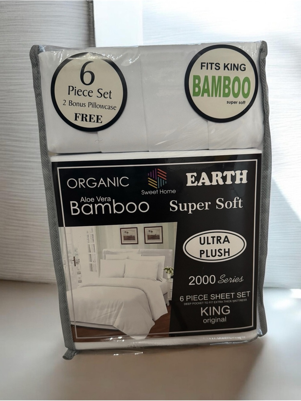 Earth Organic Bamboo King Sheet Set - White